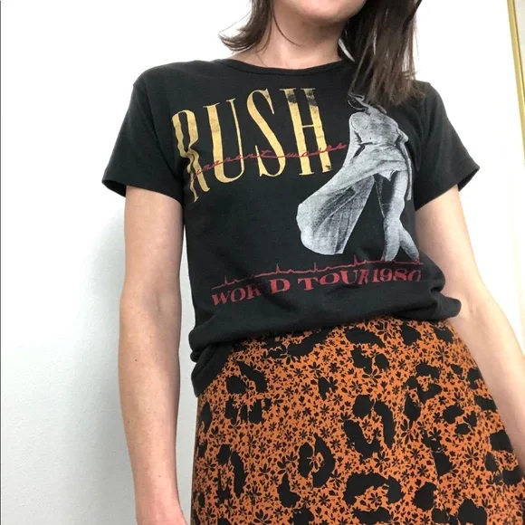 Vintage Unisex Rush World Tour 1980 Tee ShirtM
